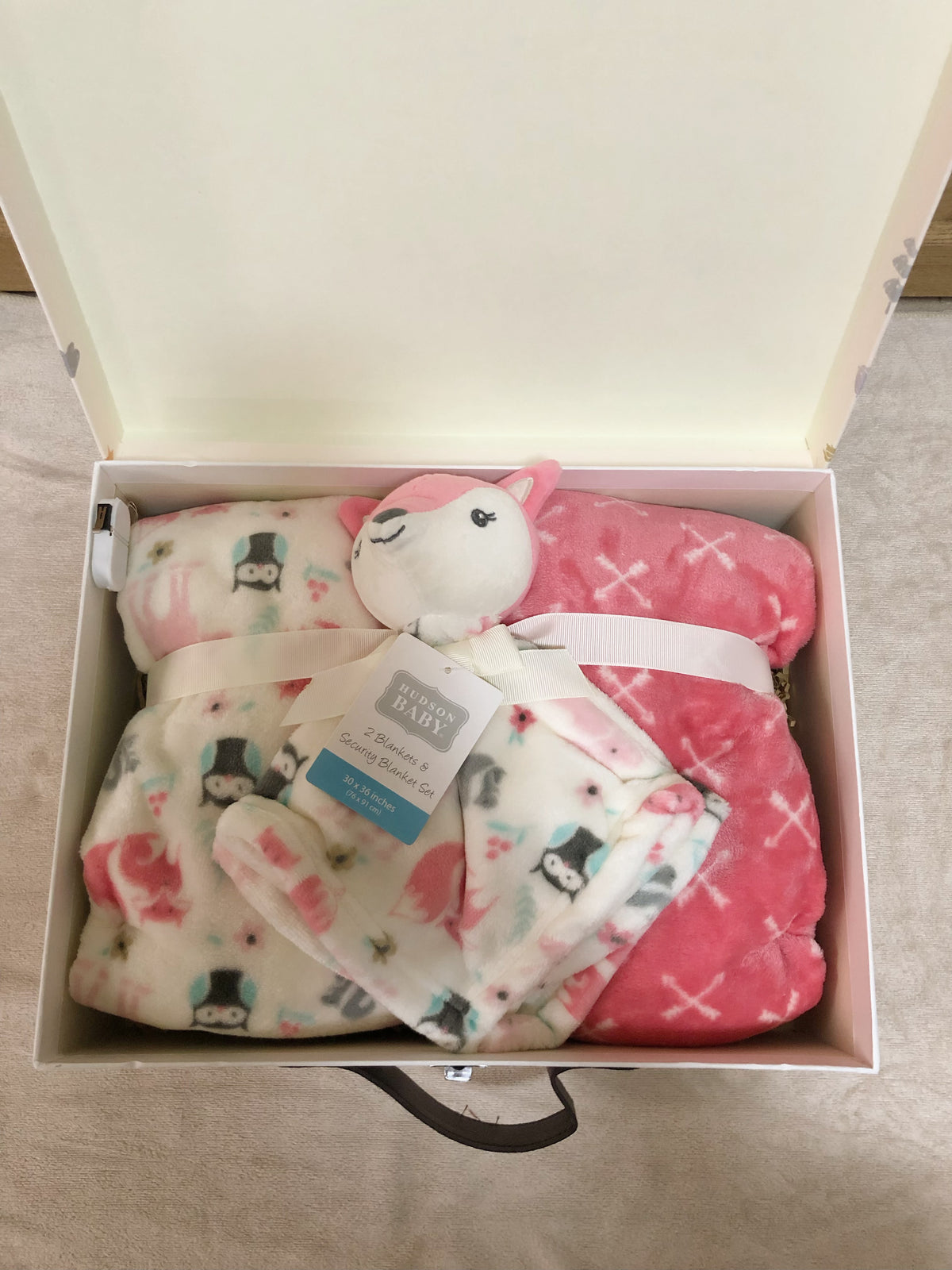 Fox baby birth gift box